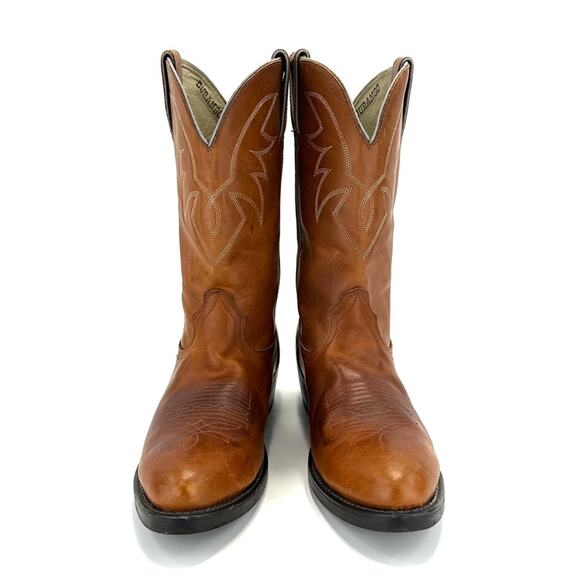 Durango Men Brown Western/Cowboy Boots Size 10.5D Leather Almond Toe Cuban Heel - Picture 10 of 11